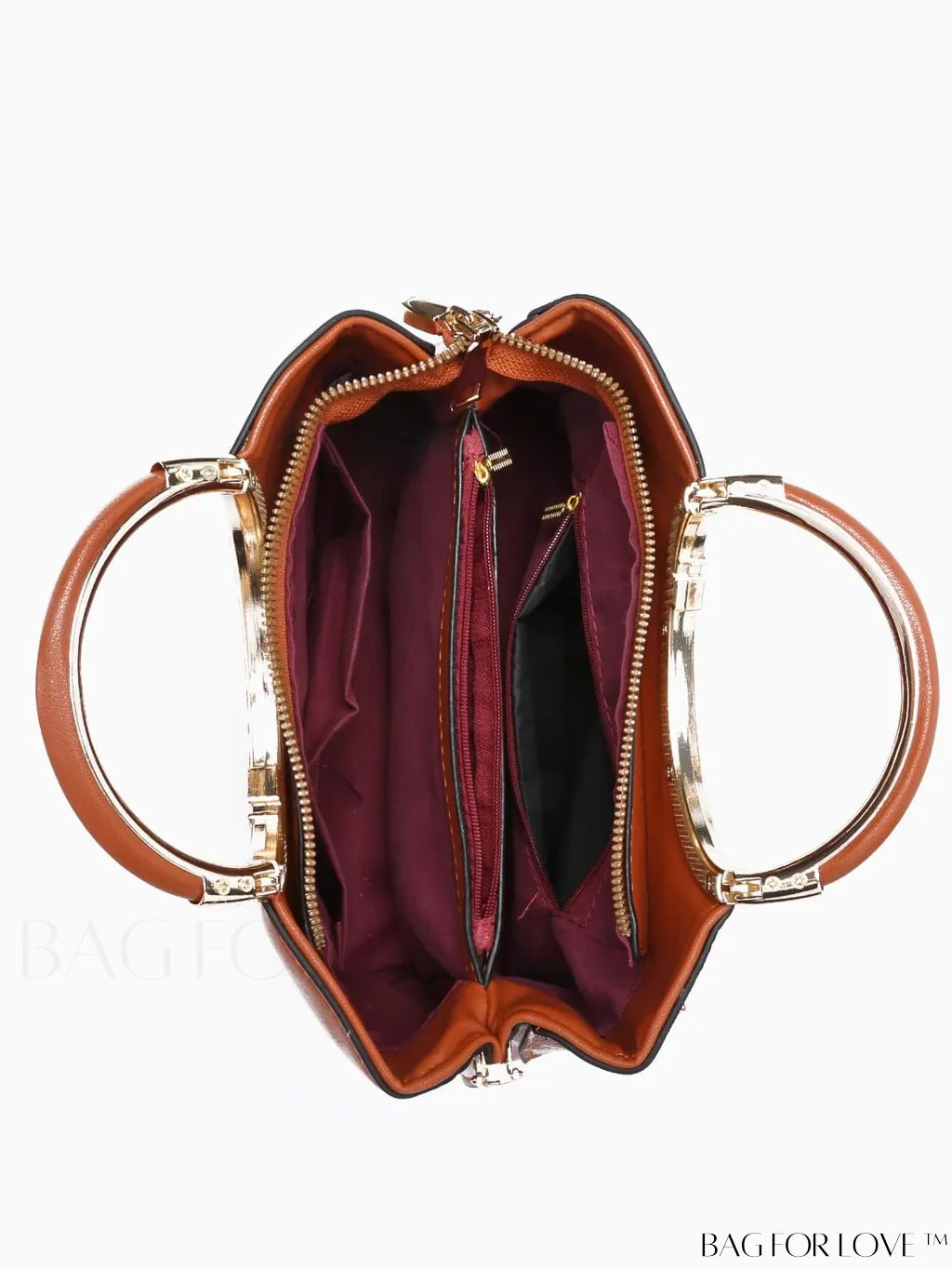 BagForLove - Chic Minimalist Textured Metallic Handbag with Circle Handle for Stylish Commuting
