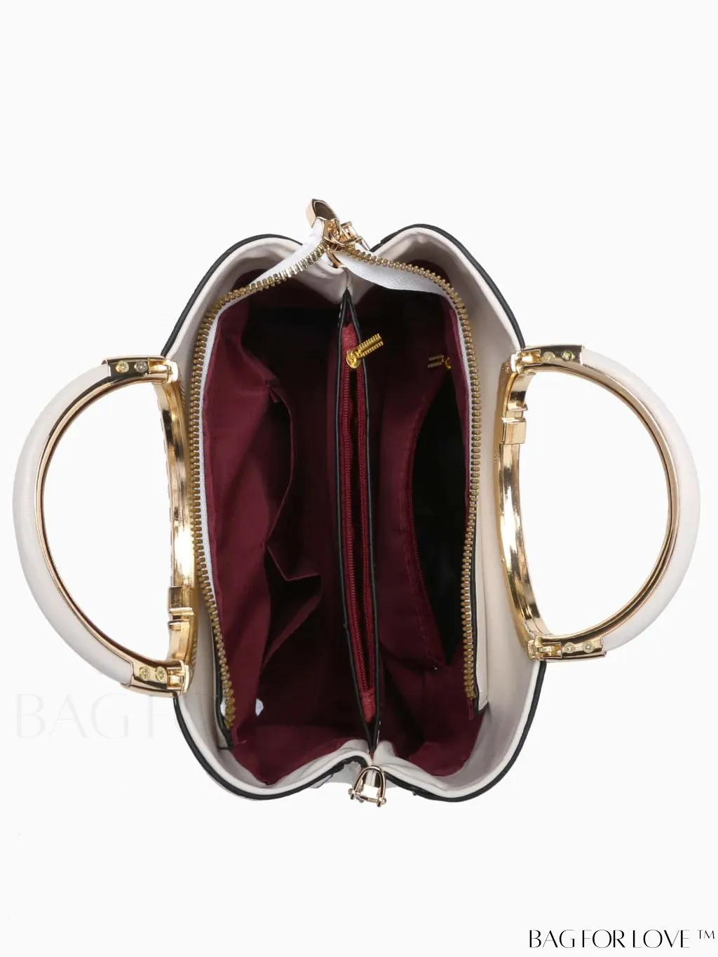 BagForLove - Chic Minimalist Textured Metallic Handbag with Circle Handle for Stylish Commuting