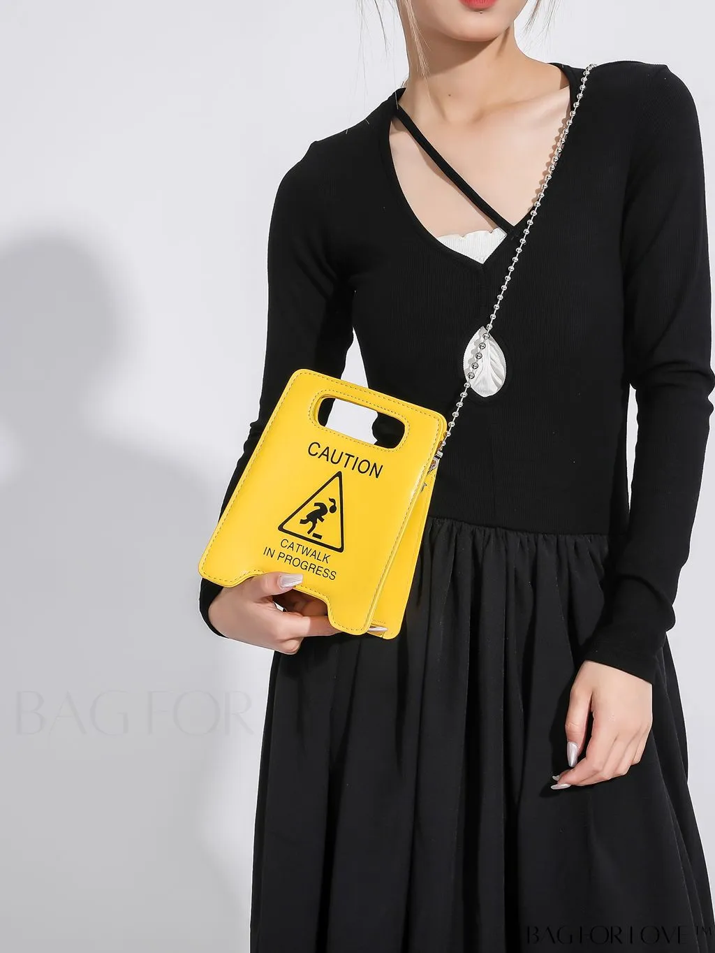 BagForLove - Chic Personalized Chain Handle Asymmetrical Bag - Mini Fashion with Letter Pattern