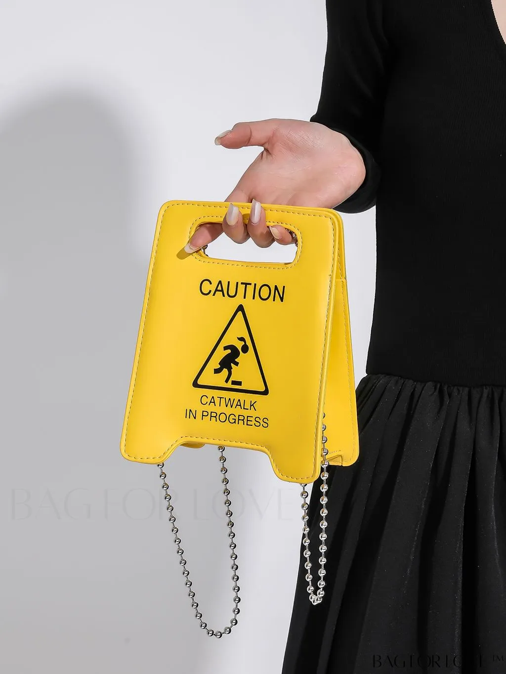 BagForLove - Chic Personalized Chain Handle Asymmetrical Bag - Mini Fashion with Letter Pattern