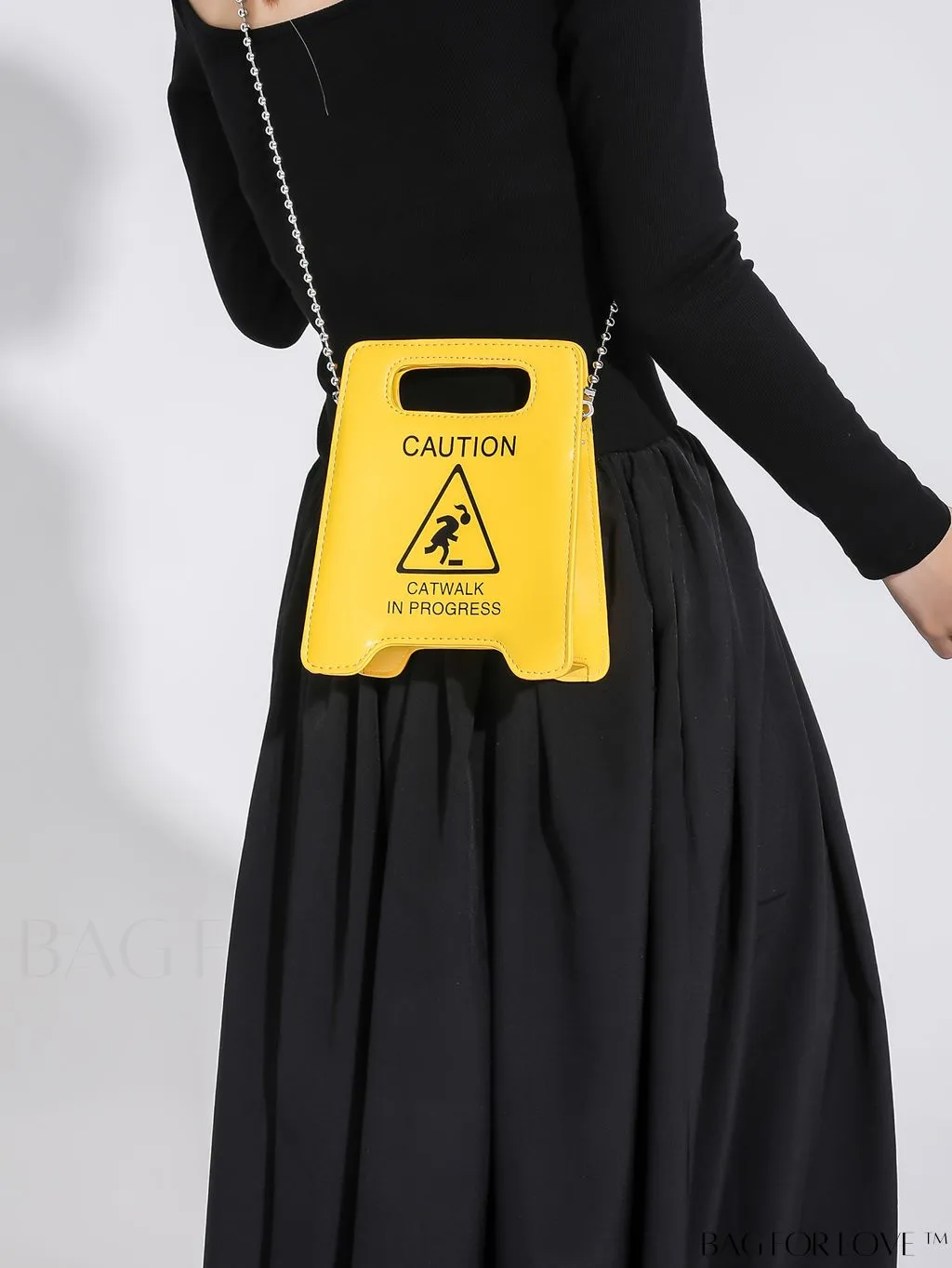 BagForLove - Chic Personalized Chain Handle Asymmetrical Bag - Mini Fashion with Letter Pattern