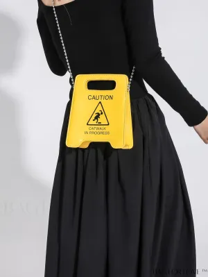 BagForLove - Chic Personalized Chain Handle Asymmetrical Bag - Mini Fashion with Letter Pattern