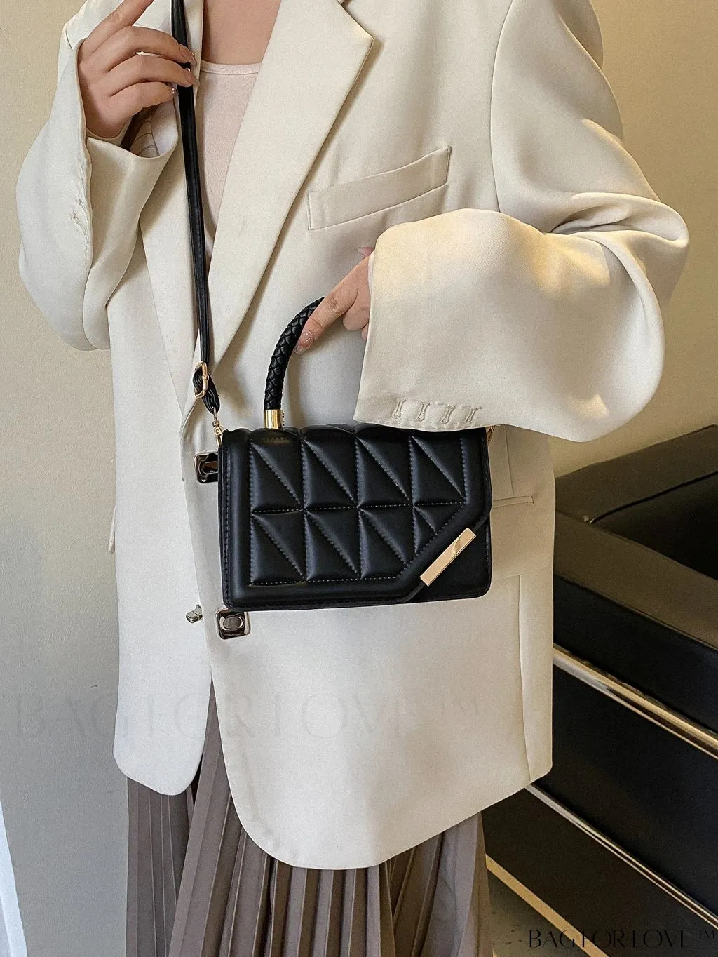 BagForLove - Chic Plaid PU Leather Crossbody - Womens Elegant New Arrival Handbag