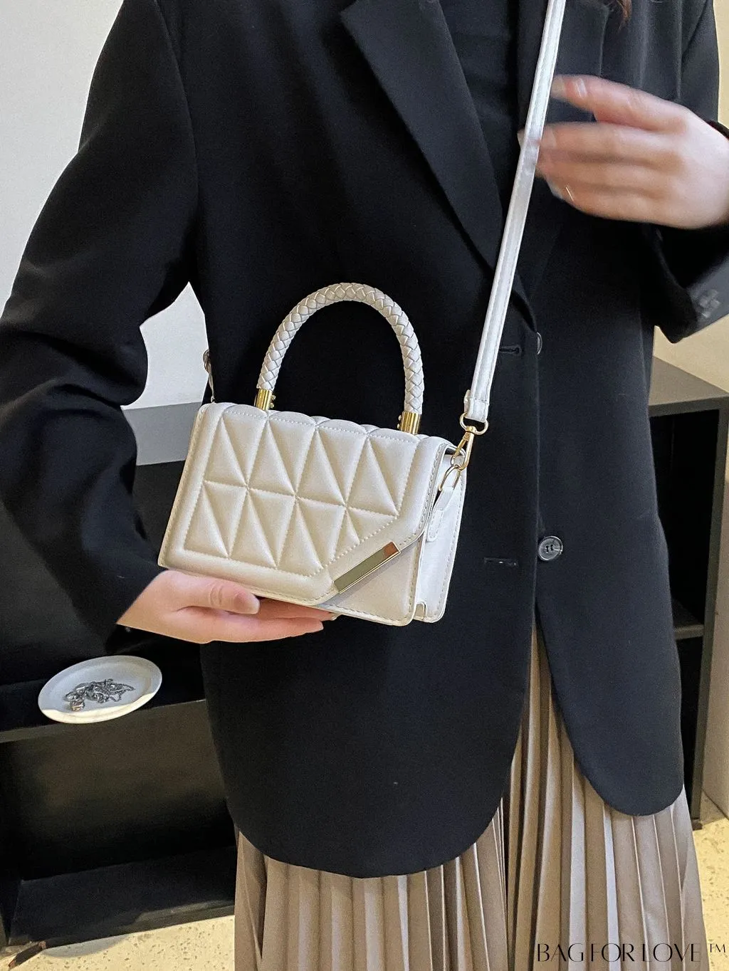 BagForLove - Chic Plaid PU Leather Crossbody - Womens Elegant New Arrival Handbag