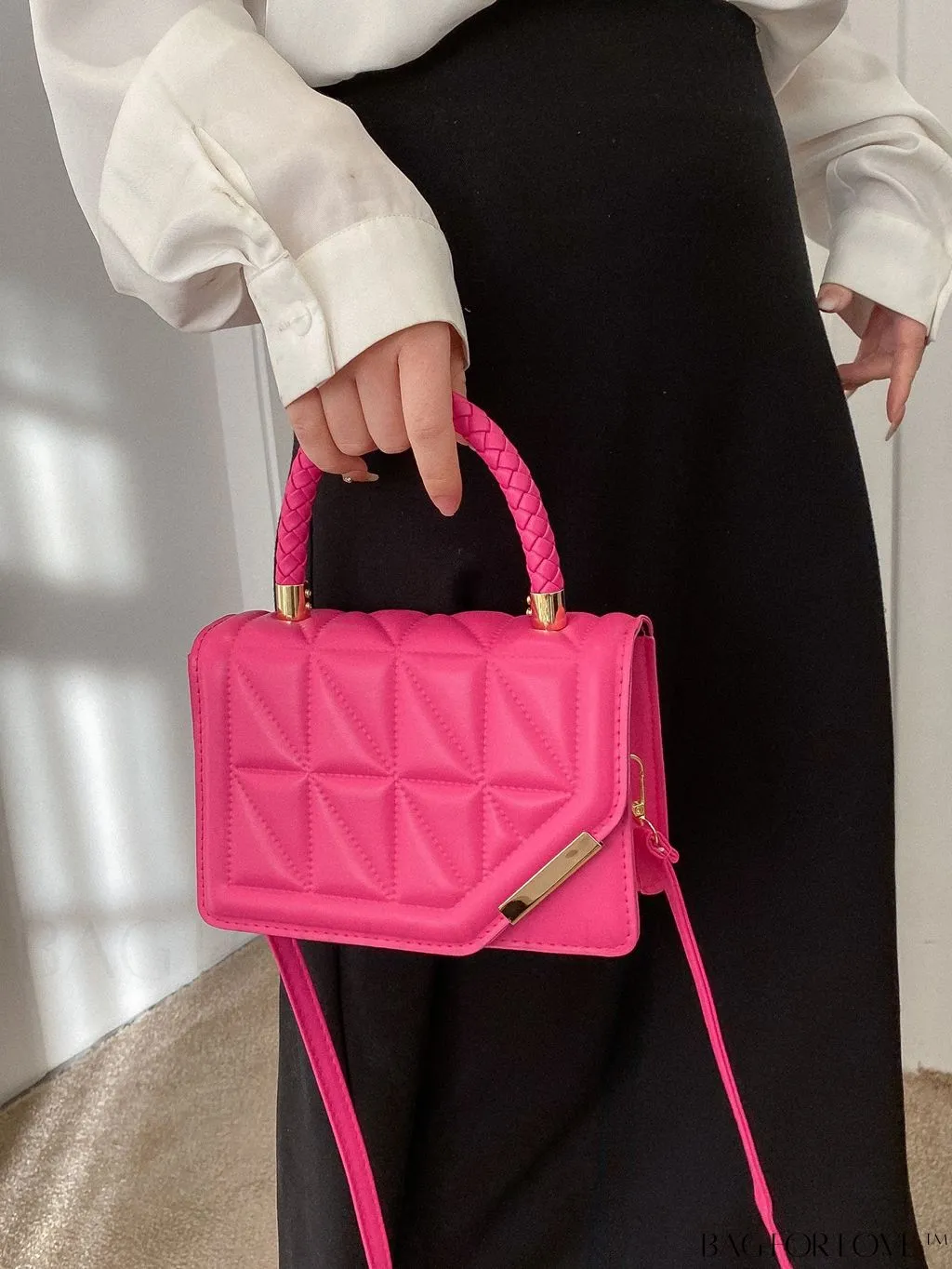 BagForLove - Chic Plaid PU Leather Crossbody - Womens Elegant New Arrival Handbag