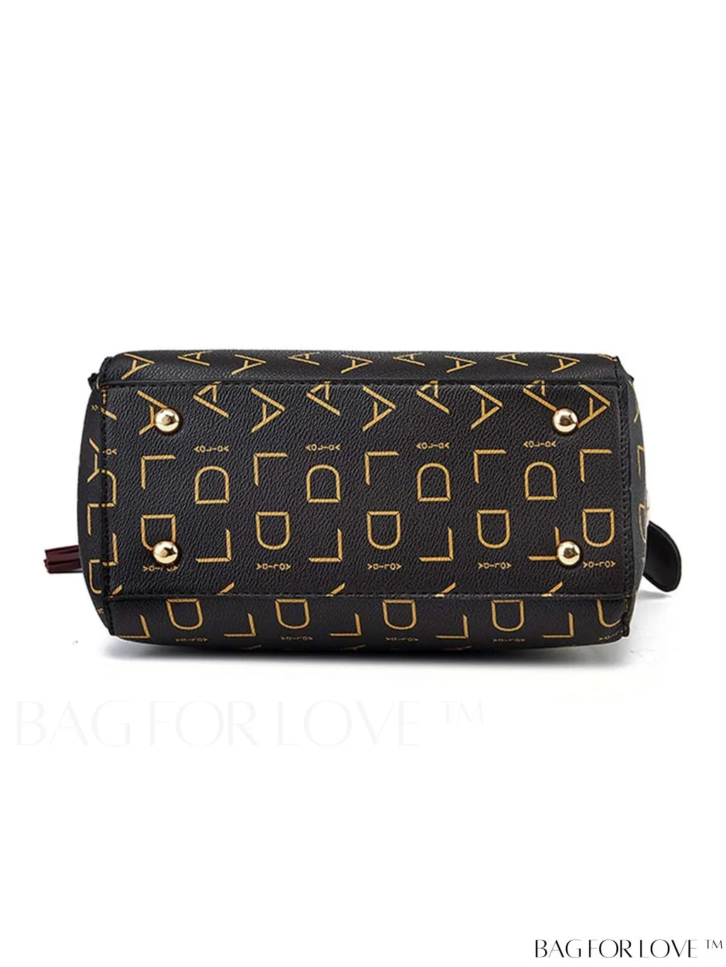 BagForLove - Chic PU Handbag with Printed Letters and Fringe Detail