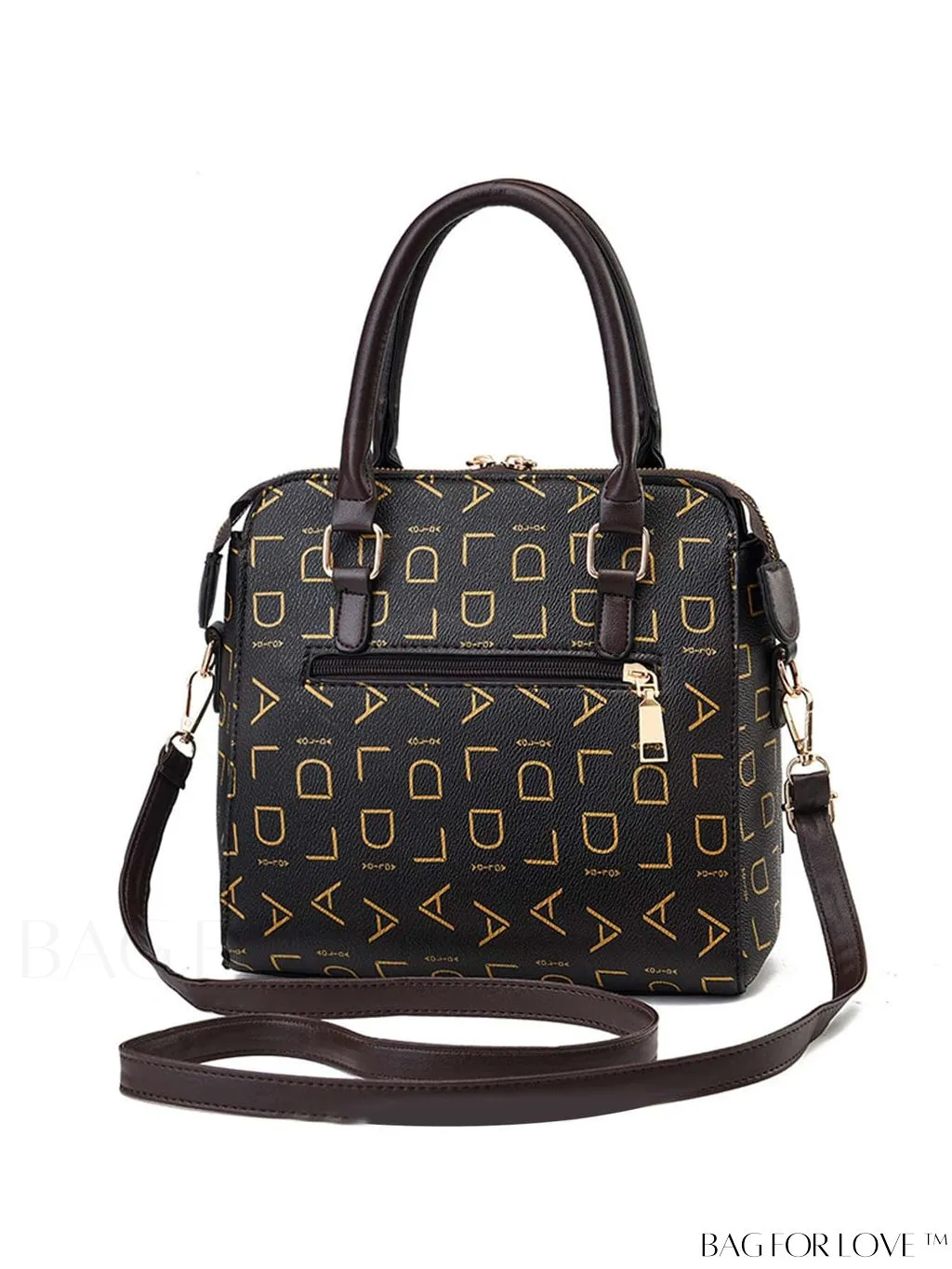 BagForLove - Chic PU Handbag with Printed Letters and Fringe Detail