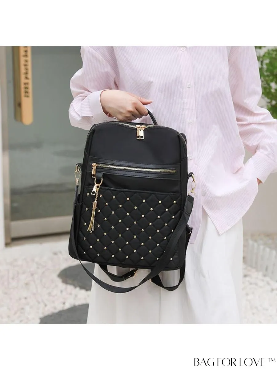 BagForLove - Chic Womens Handbag with Tassel and Stud Embellishments