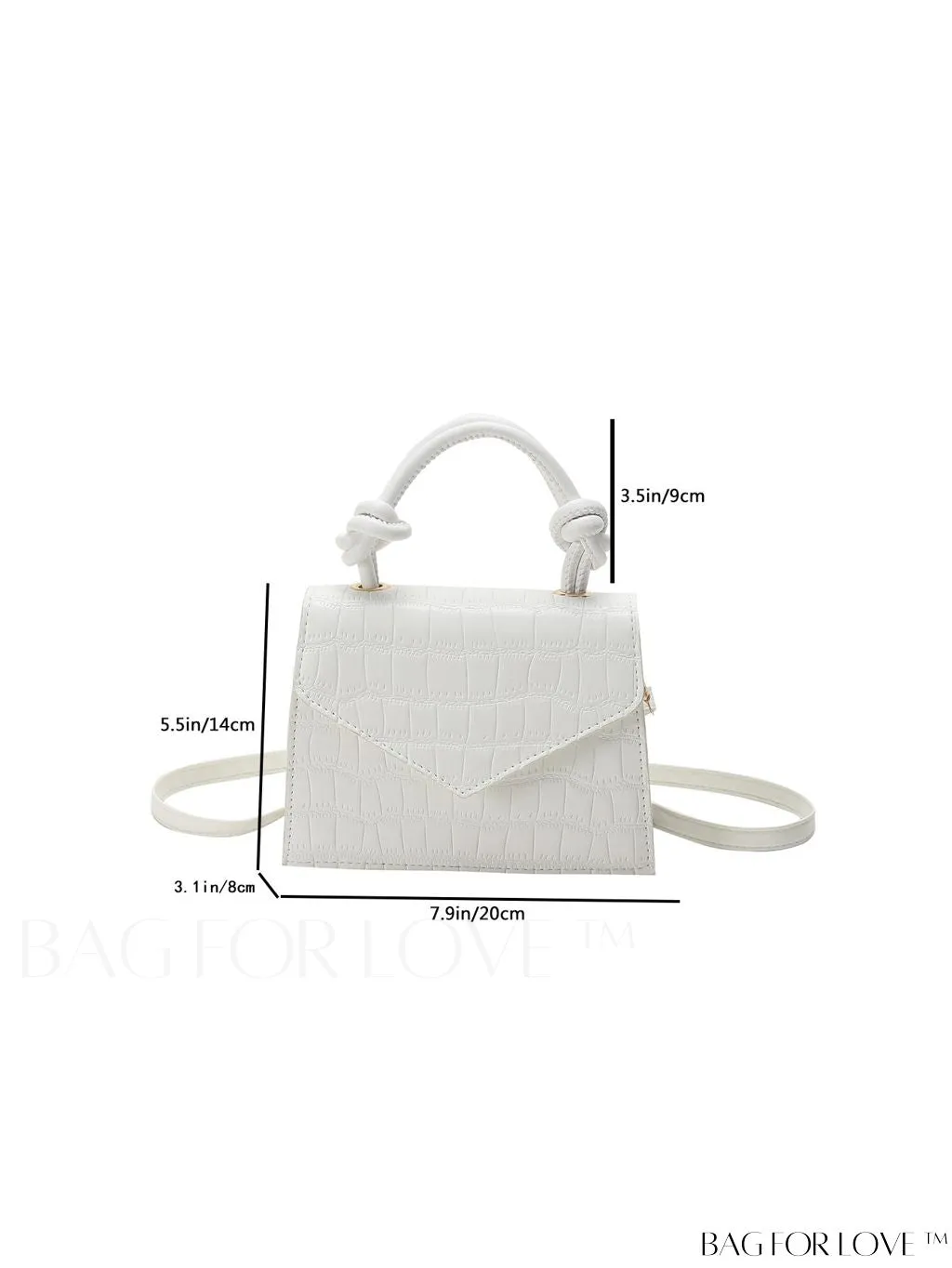 BagForLove - Compact Crocodile Embossed Bag with Chic Knot Handle
