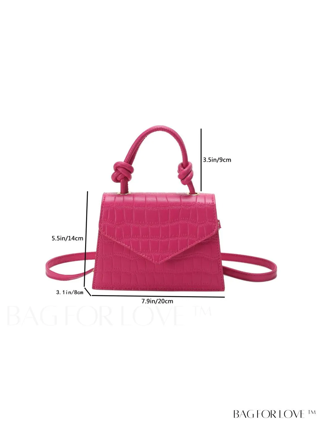 BagForLove - Compact Crocodile Embossed Bag with Chic Knot Handle