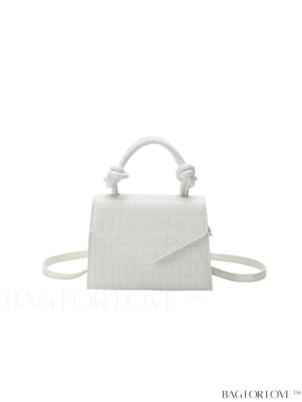 BagForLove - Compact Crocodile Embossed Bag with Chic Knot Handle