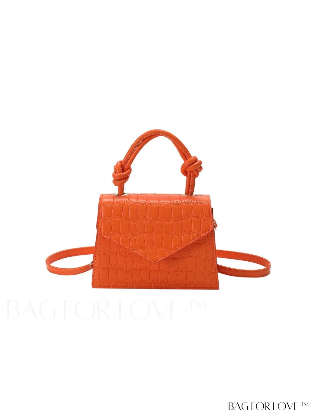 BagForLove - Compact Crocodile Embossed Bag with Chic Knot Handle