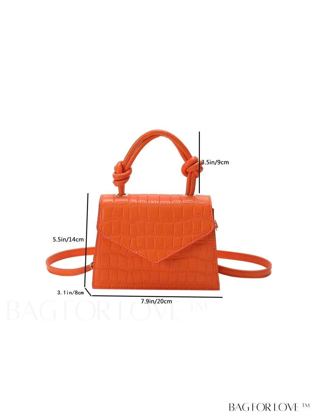 BagForLove - Compact Crocodile Embossed Bag with Chic Knot Handle