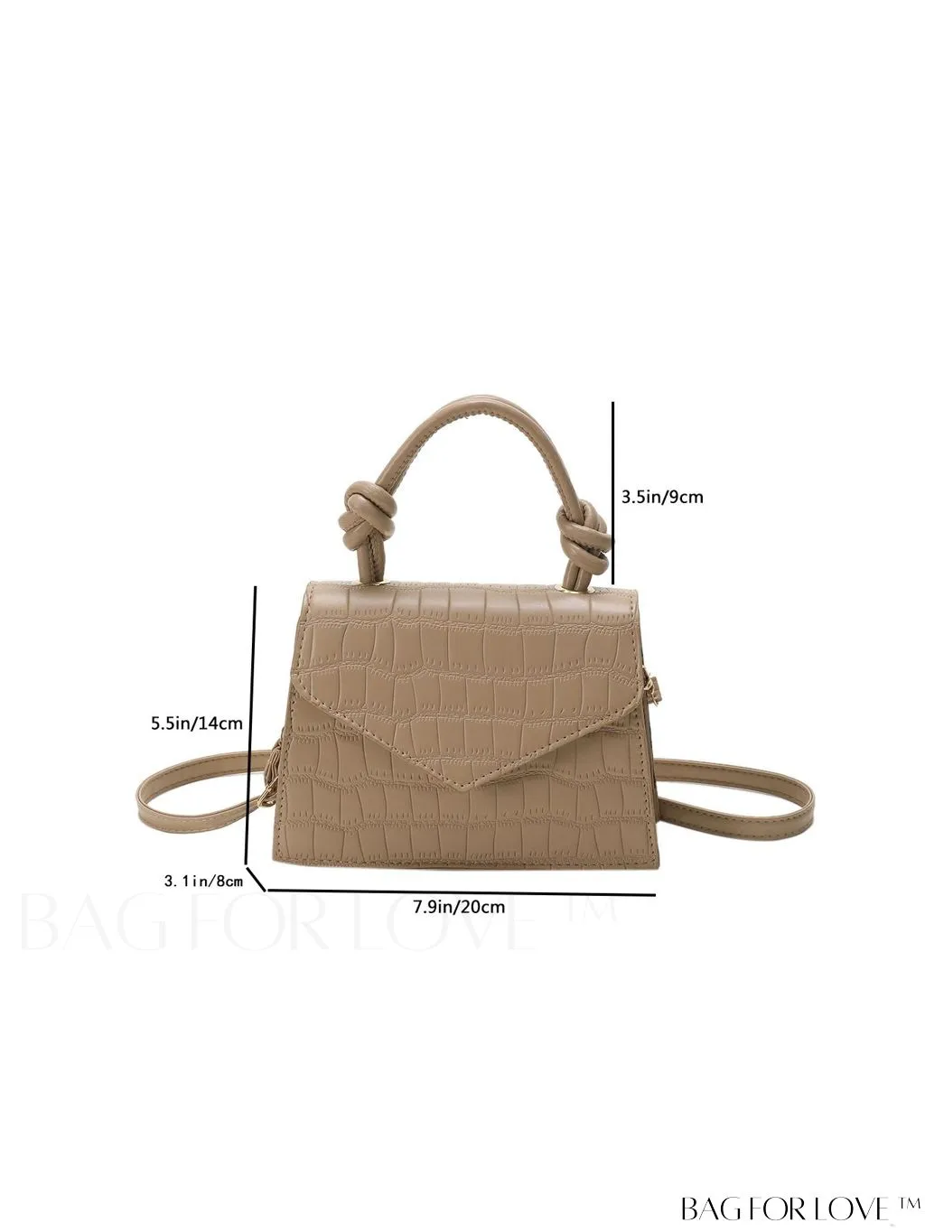 BagForLove - Compact Crocodile Embossed Bag with Chic Knot Handle
