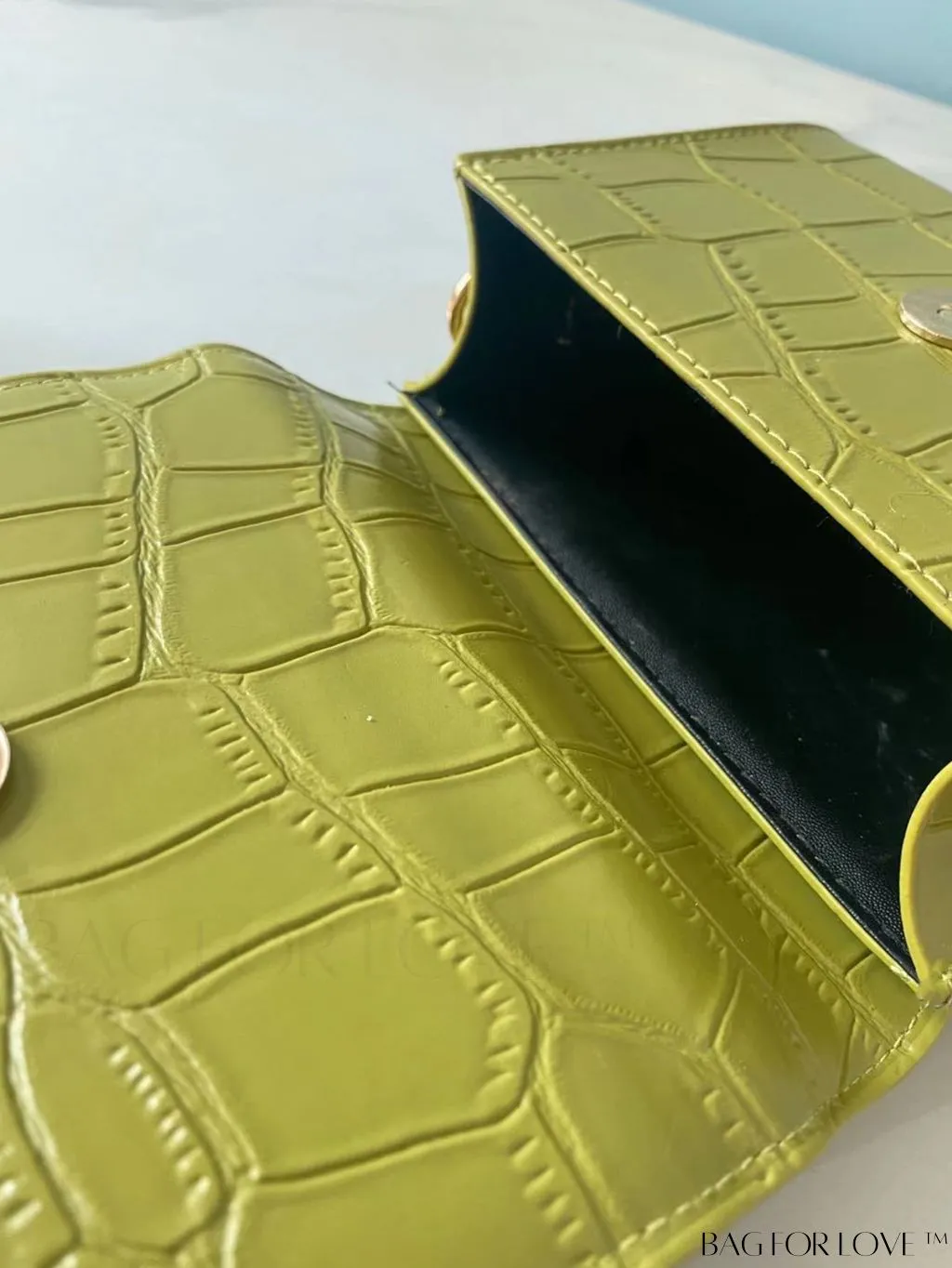 BagForLove - Croc Embossed Mini Satchel: Chic and Compact Handbag