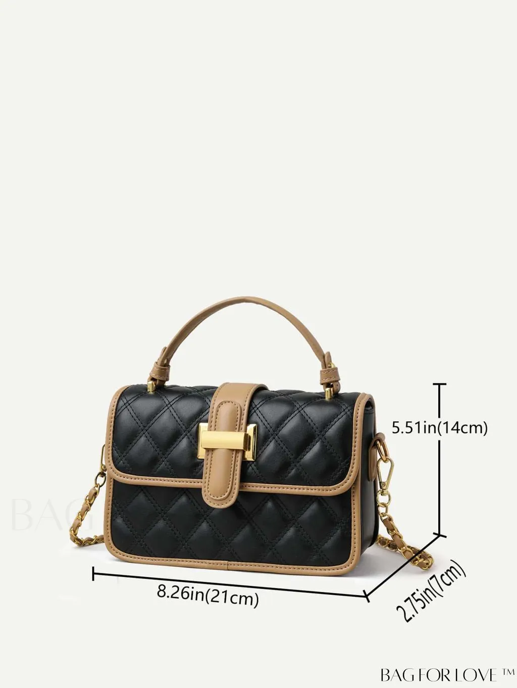 BagForLove - Elegant Stitched Handbag with Chic Metal Chain Strap