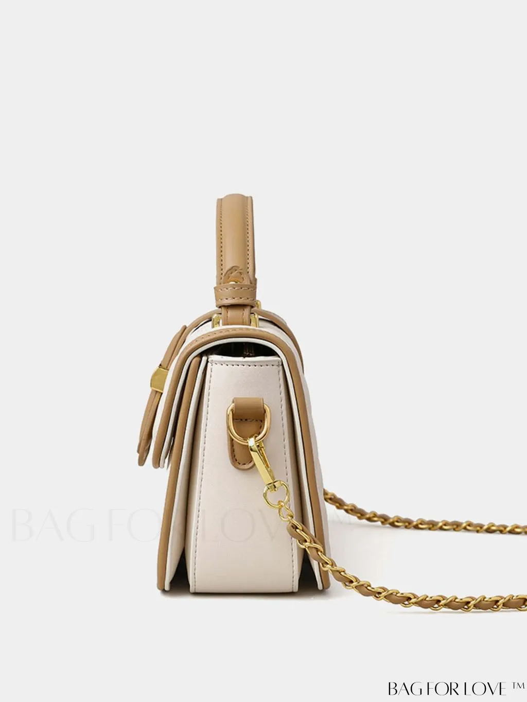 BagForLove - Elegant Stitched Handbag with Chic Metal Chain Strap