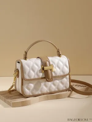 BagForLove - Elegant Stitched Handbag with Chic Metal Chain Strap