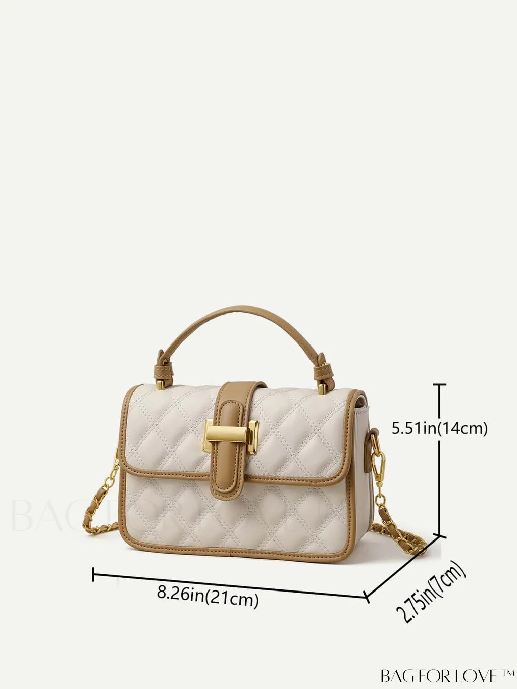 BagForLove - Elegant Stitched Handbag with Chic Metal Chain Strap