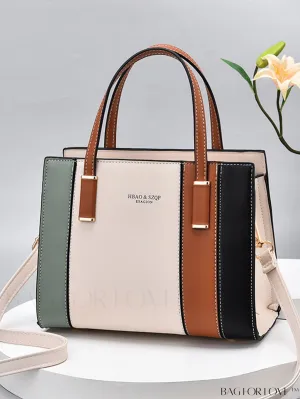 BagForLove - Stylish Color Block Tote Bag: Spacious, Versatile and Chic for Everyday, Work and More!