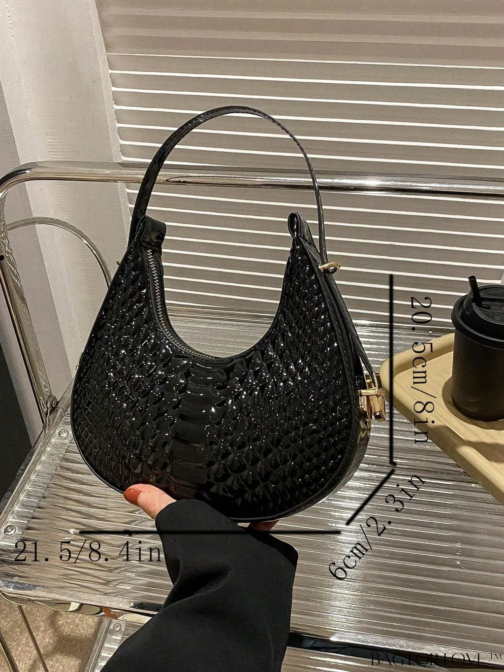 BagForLove - Stylish Crocodile Print Armpit Bag: Orange Floral Pattern, Chic Single Shoulder Design