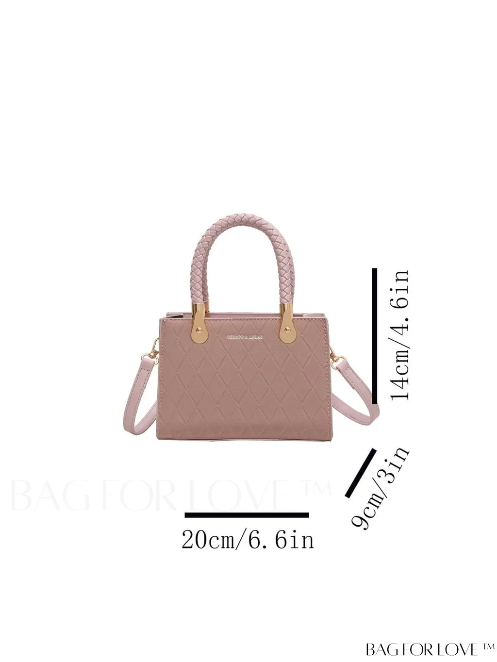 BagForLove - Stylish Mini Shoulder Bag with Chic White Geometric Pattern