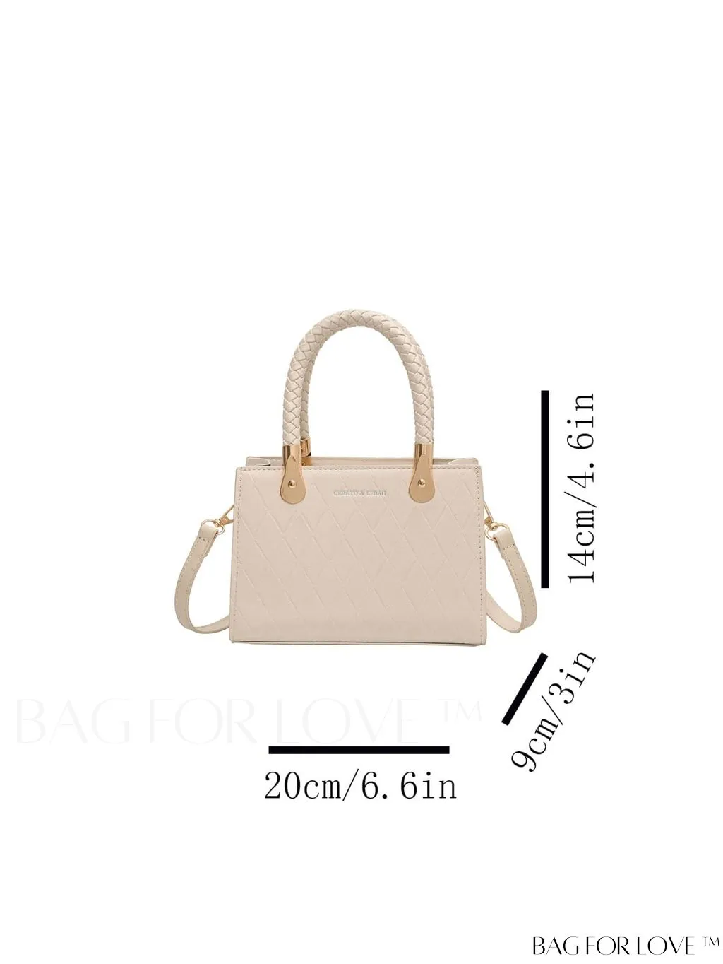 BagForLove - Stylish Mini Shoulder Bag with Chic White Geometric Pattern