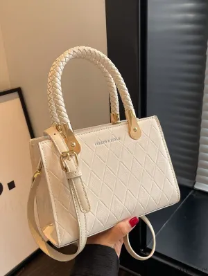 BagForLove - Stylish Mini Shoulder Bag with Chic White Geometric Pattern