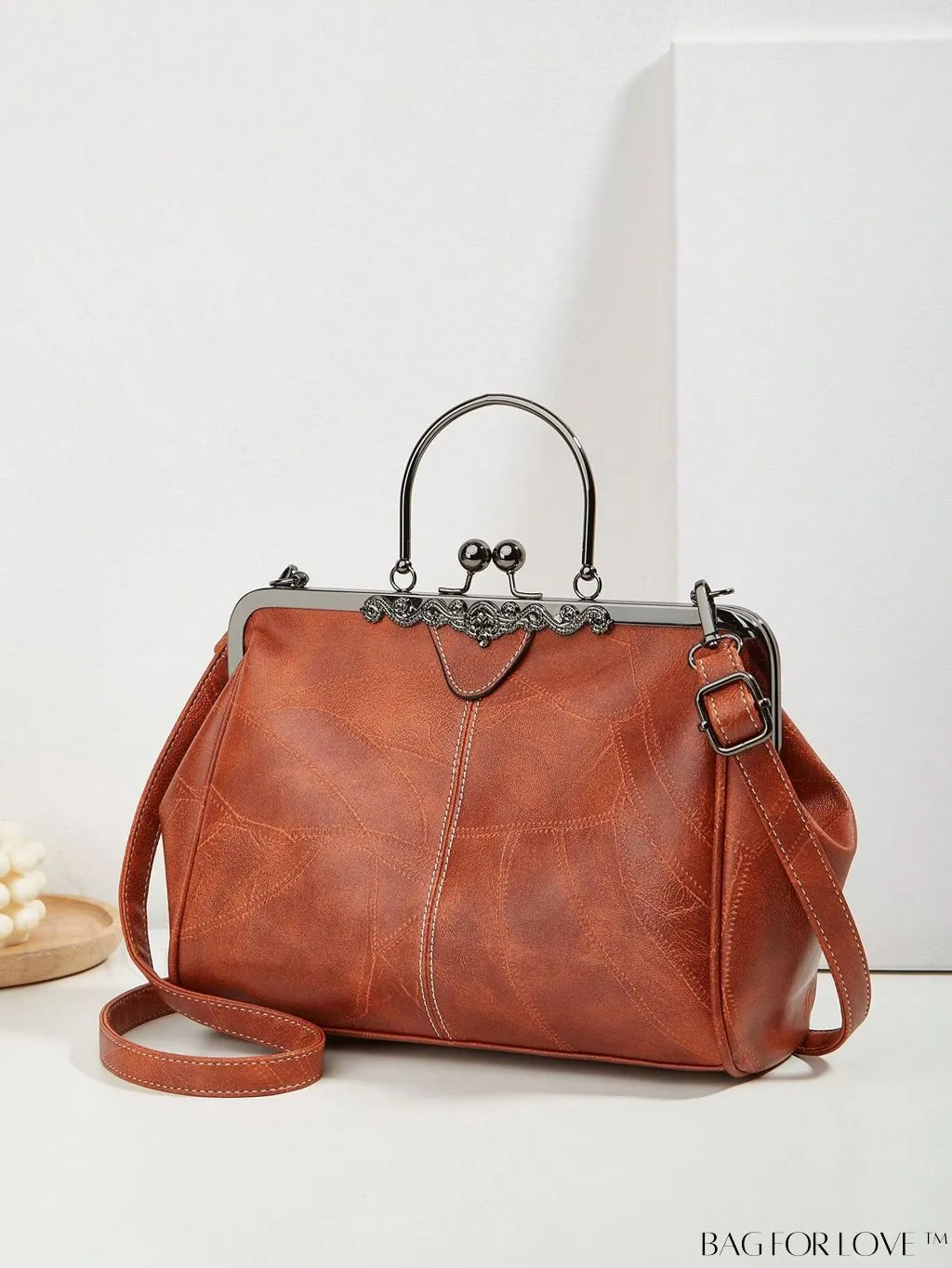 BagForLove - Textured Top Handle Square Bag with Adjustable Strap - Ideal Mothers Day Gift