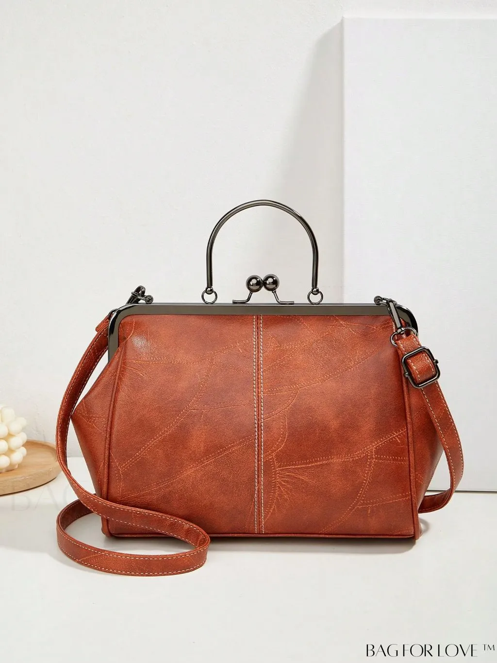 BagForLove - Textured Top Handle Square Bag with Adjustable Strap - Ideal Mothers Day Gift