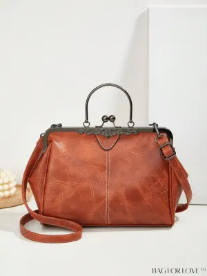 BagForLove - Textured Top Handle Square Bag with Adjustable Strap - Ideal Mothers Day Gift