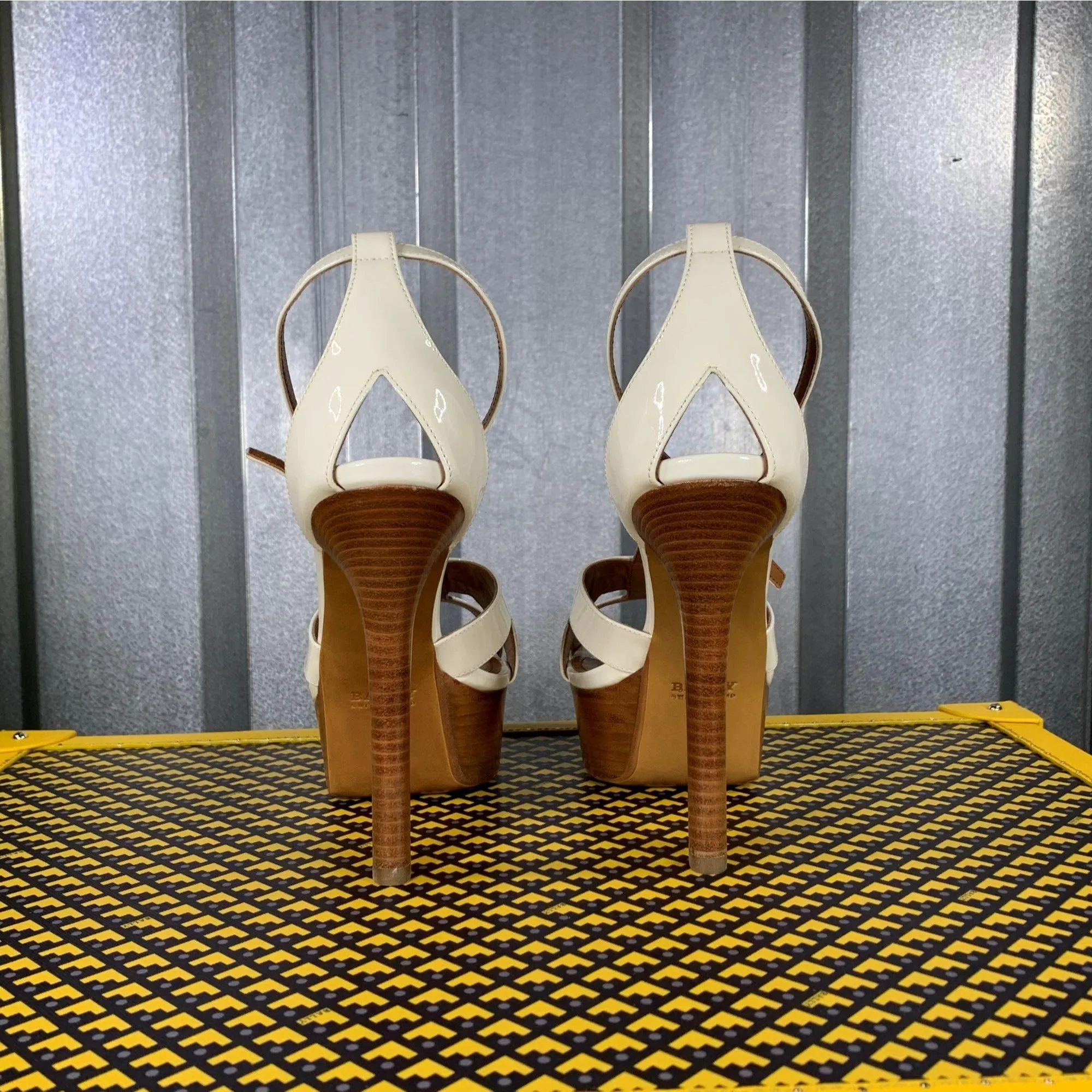 Bally Sabienne White Leather Platform Sandals