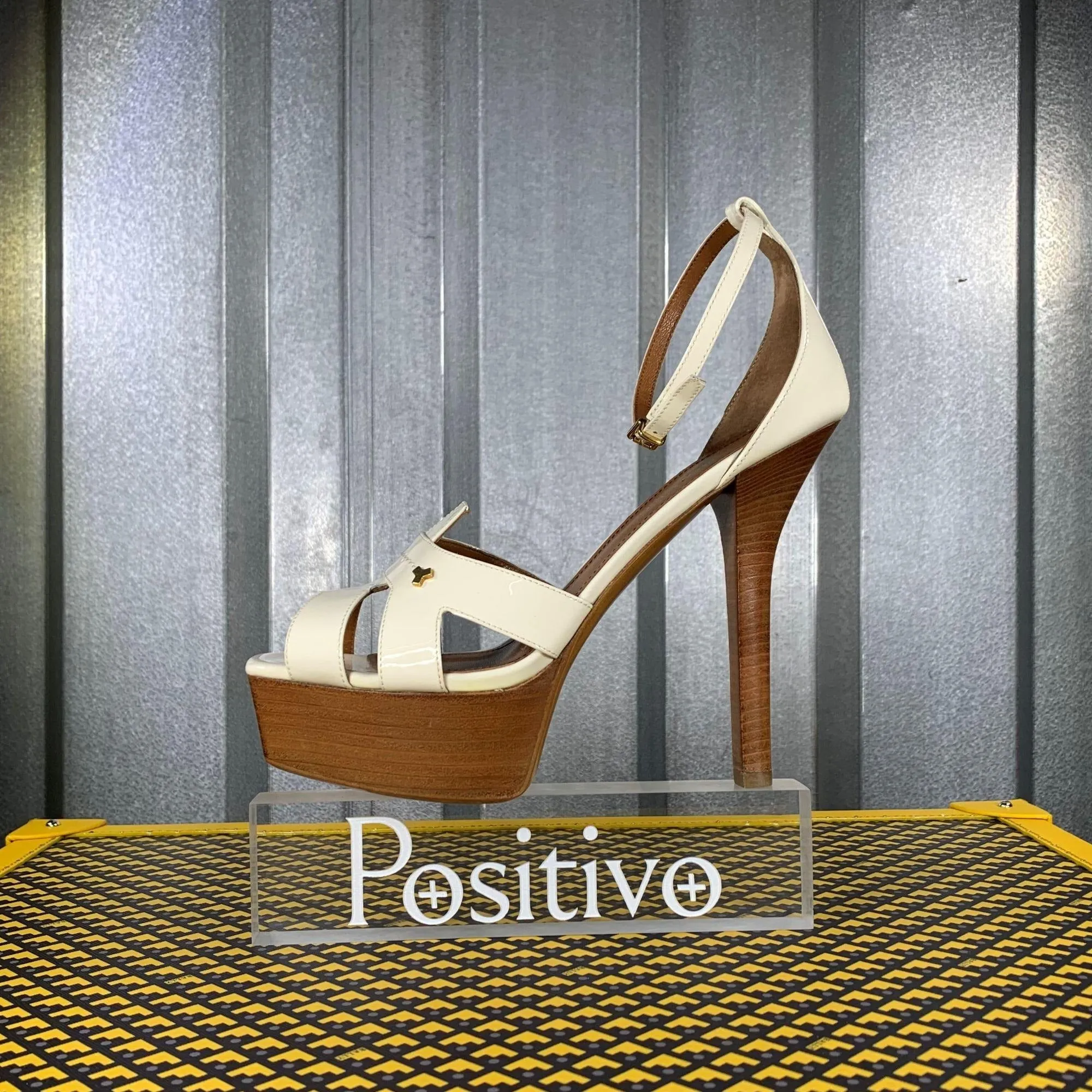 Bally Sabienne White Leather Platform Sandals