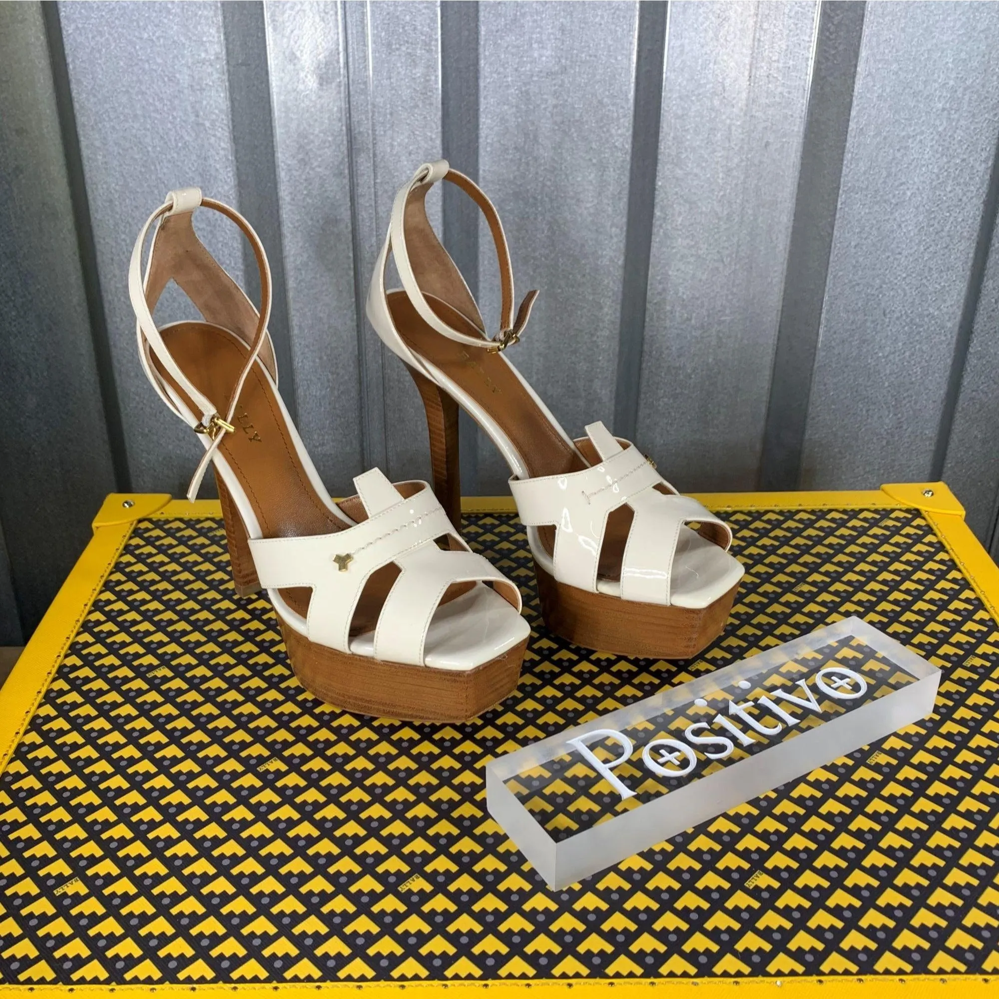 Bally Sabienne White Leather Platform Sandals