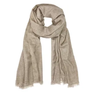 Beige Handloom Cashmere Scarf by SLATE   SALT
