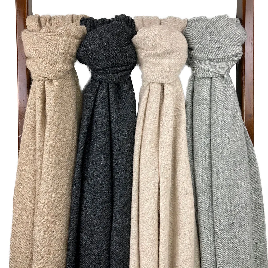 Beige Handloom Cashmere Scarf by SLATE   SALT