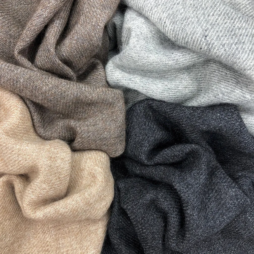 Beige Handloom Cashmere Scarf by SLATE   SALT