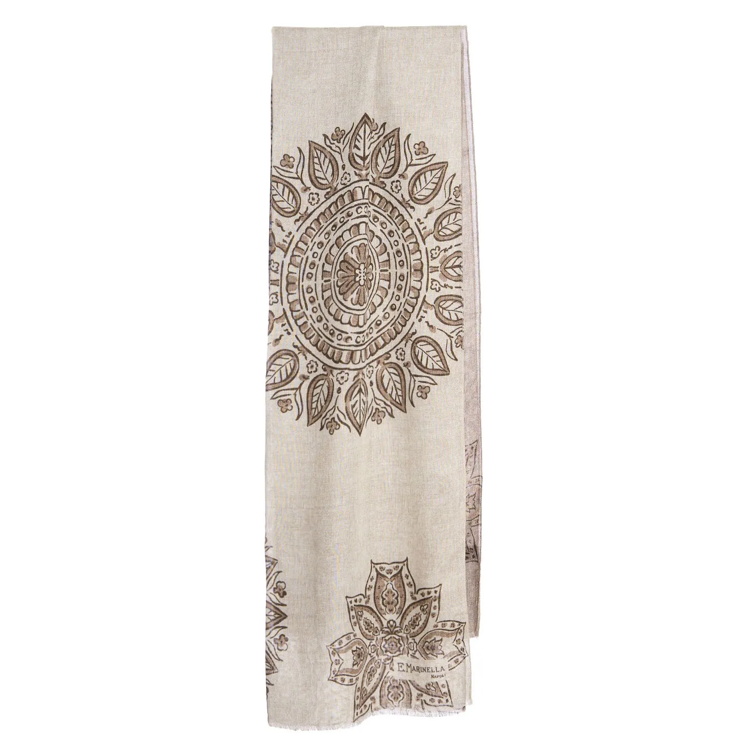 BEIGE WOOL, SILK AND CASHMERE STOLE