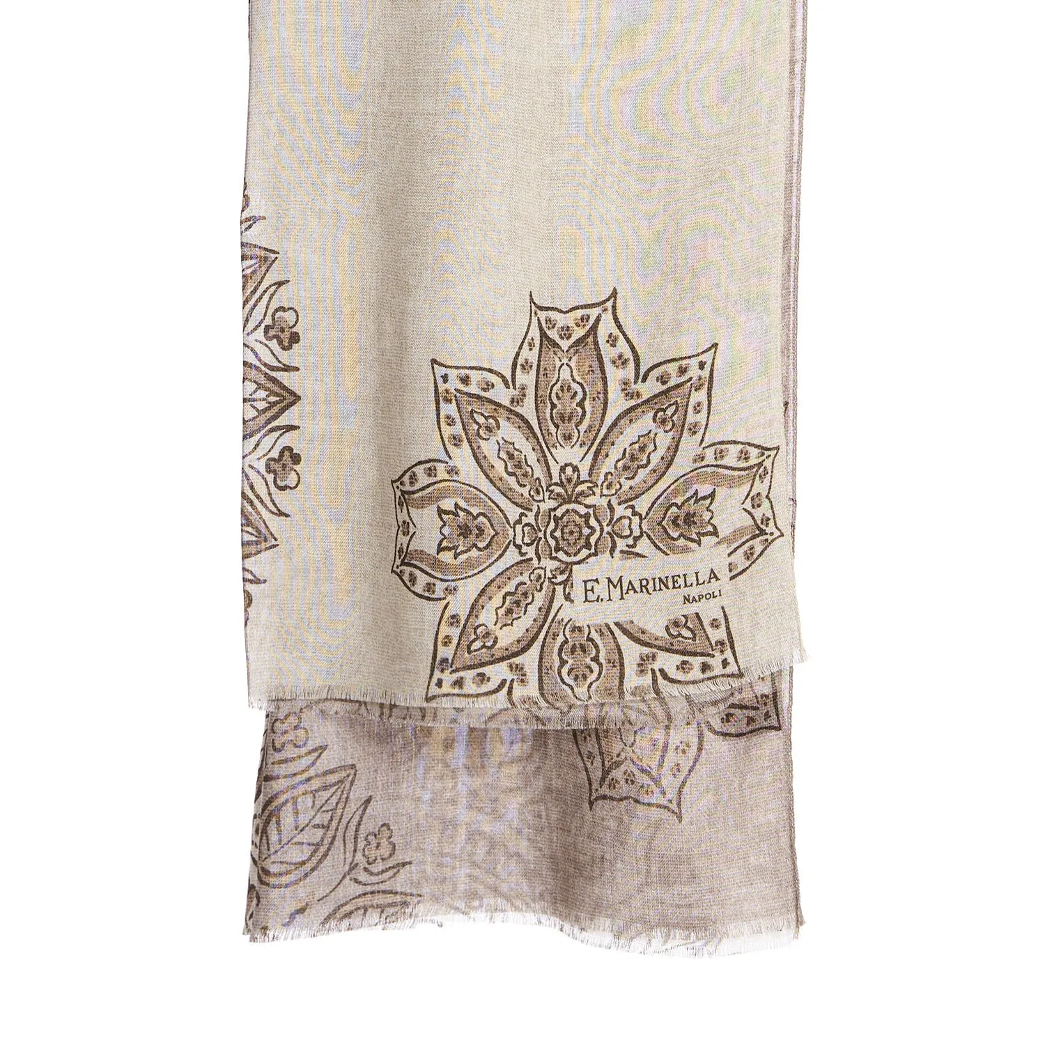 BEIGE WOOL, SILK AND CASHMERE STOLE
