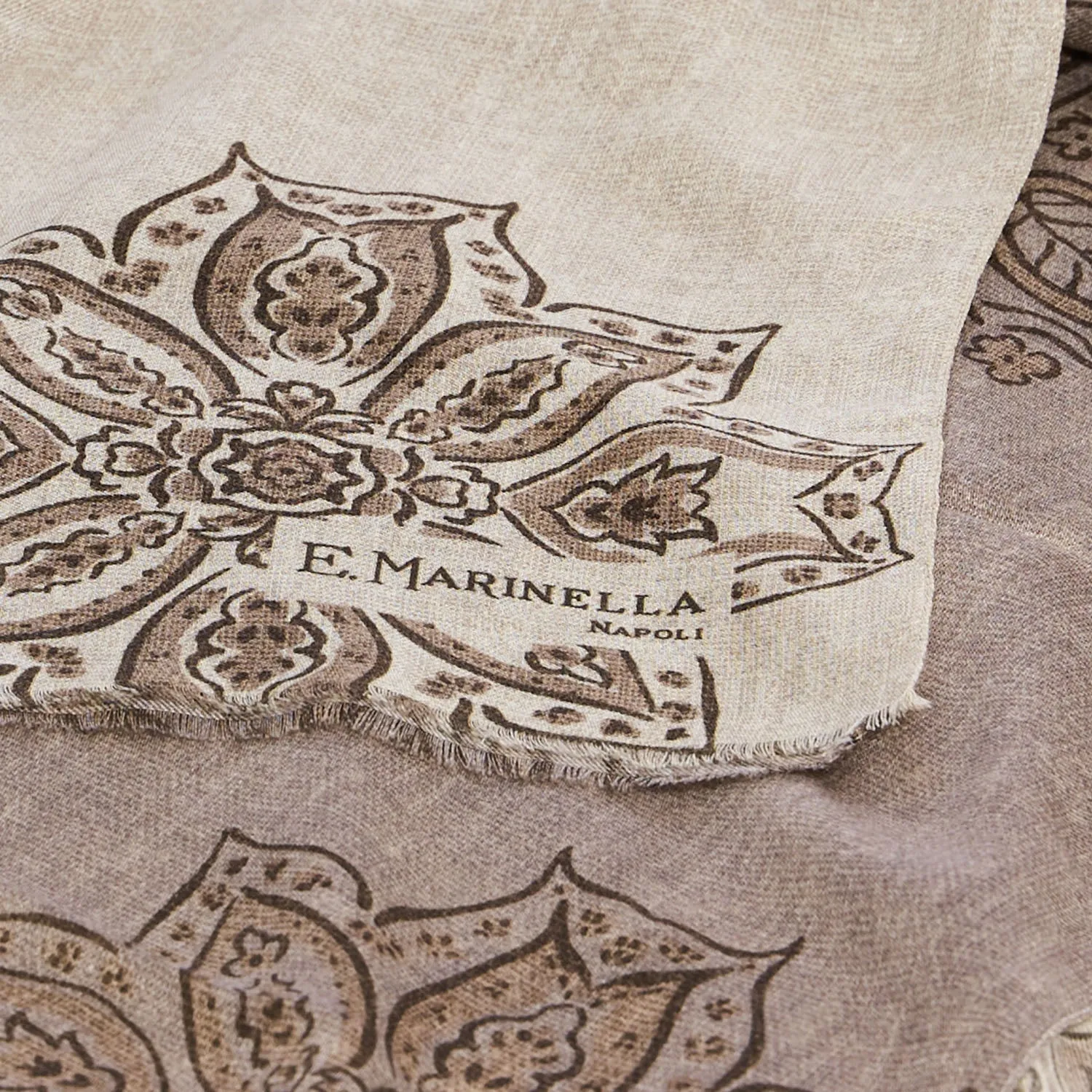 BEIGE WOOL, SILK AND CASHMERE STOLE