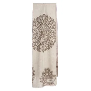 BEIGE WOOL, SILK AND CASHMERE STOLE