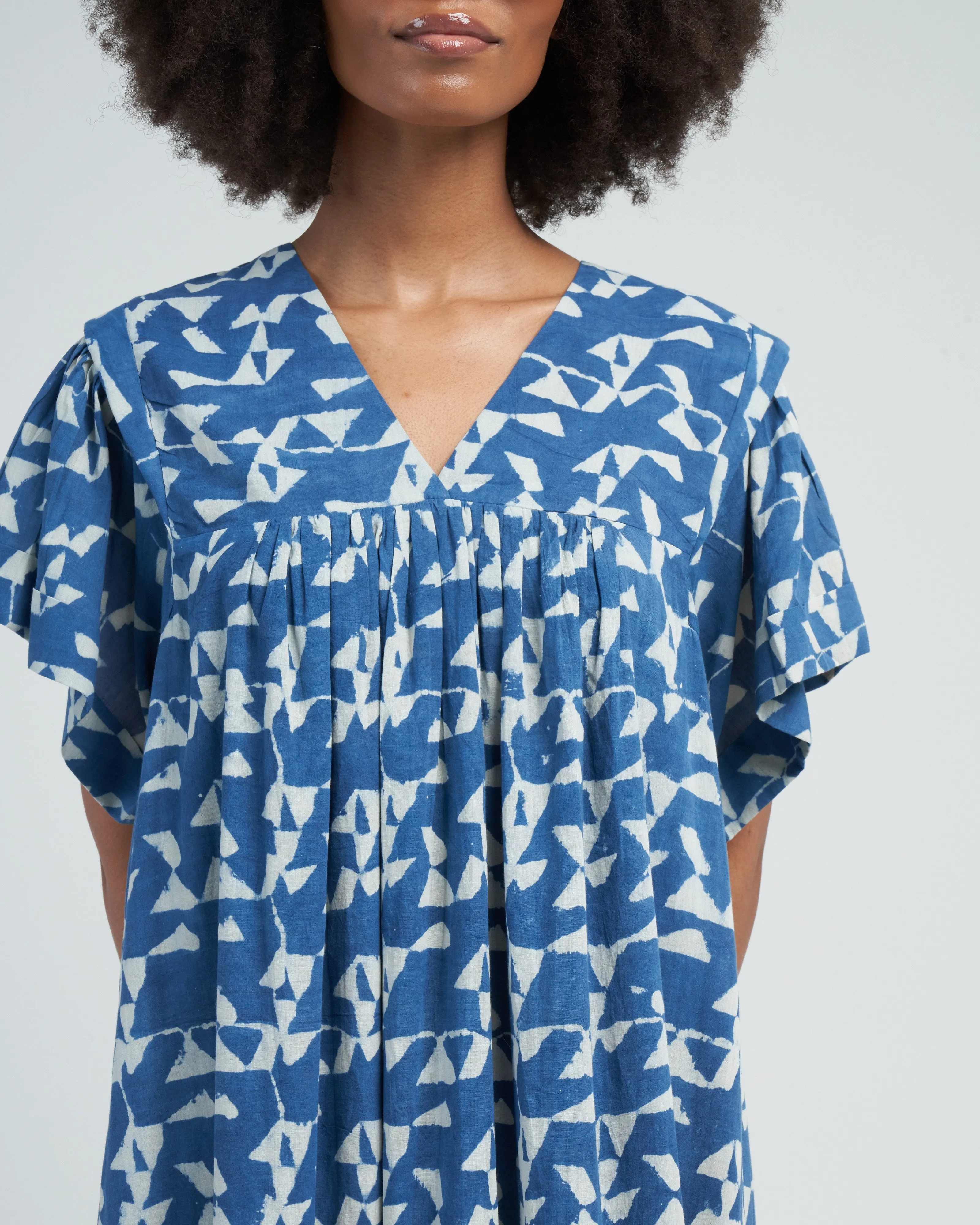 belem caftan in indigo glass - blue