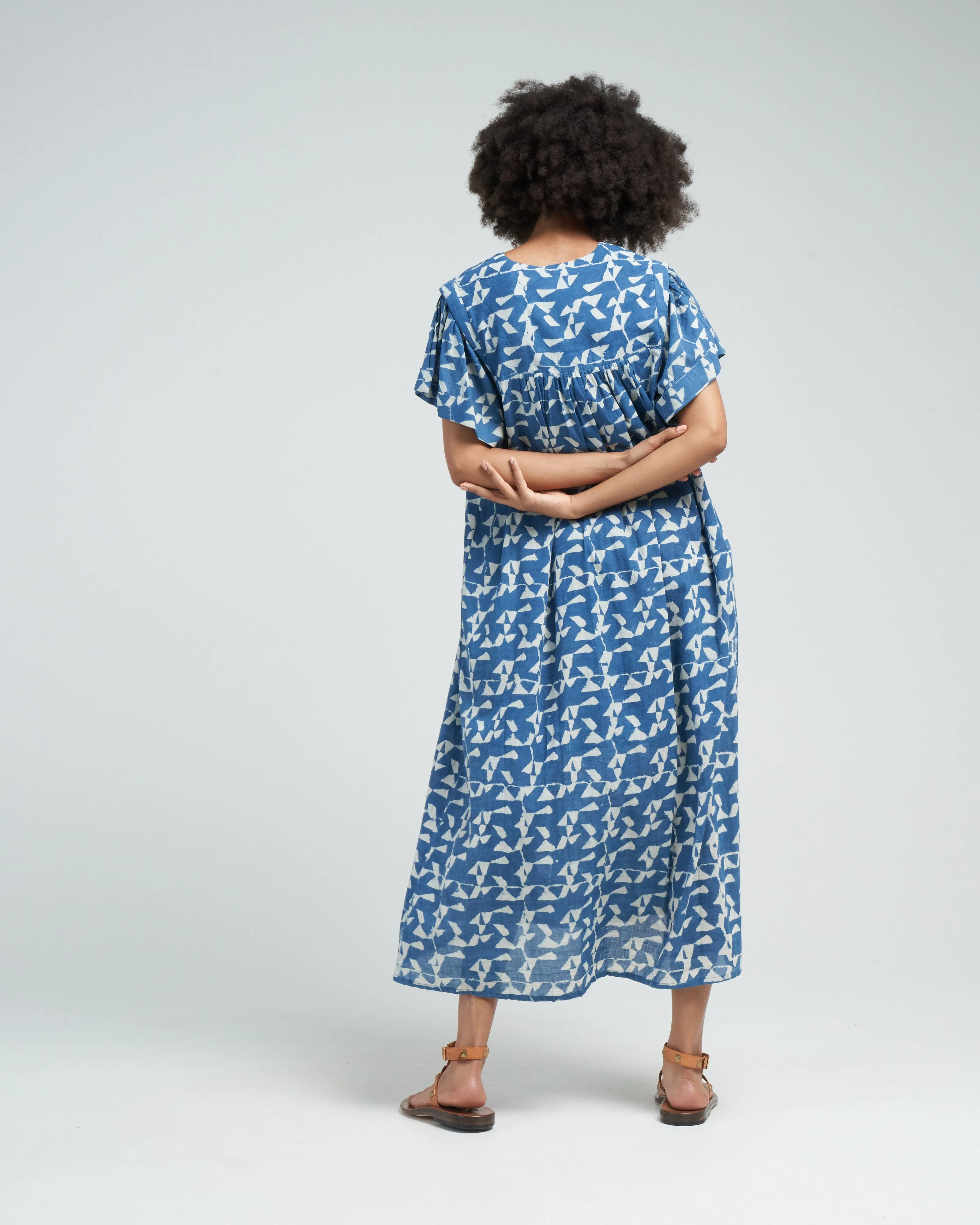 belem caftan in indigo glass - blue