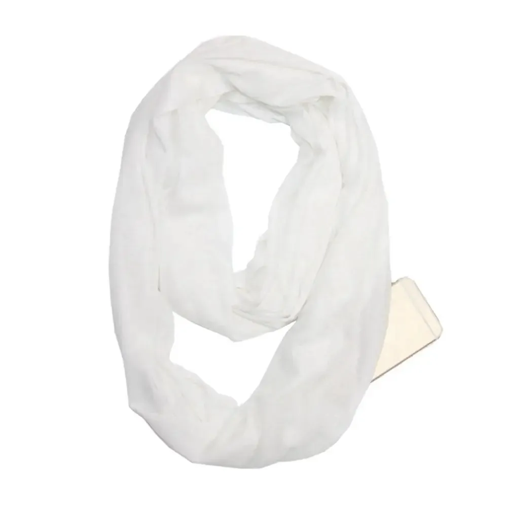 Bib Men Women Shawl Wraps Neck Warmer Circle Loop Scarves Hidden Zip Pocket Infinity Scarf Scarves