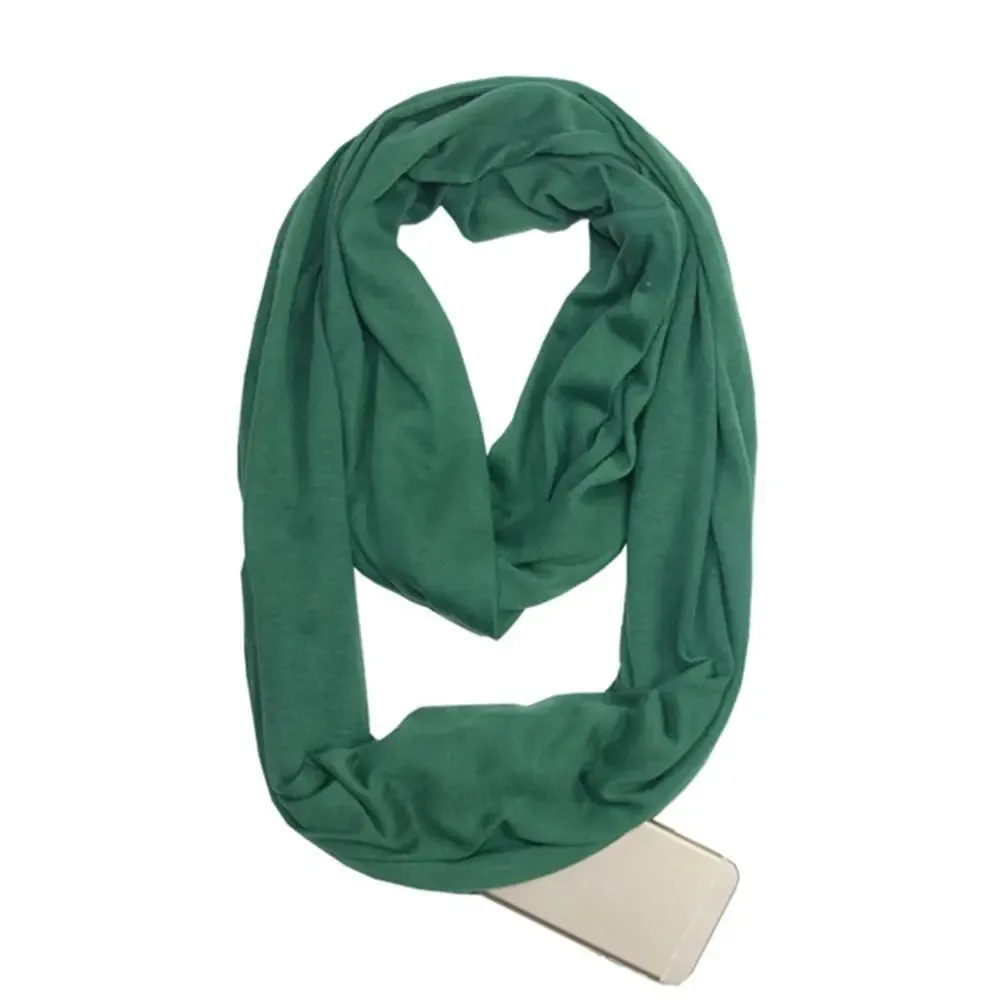 Bib Men Women Shawl Wraps Neck Warmer Circle Loop Scarves Hidden Zip Pocket Infinity Scarf Scarves