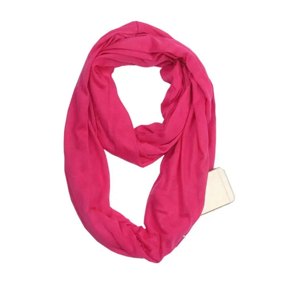Bib Men Women Shawl Wraps Neck Warmer Circle Loop Scarves Hidden Zip Pocket Infinity Scarf Scarves