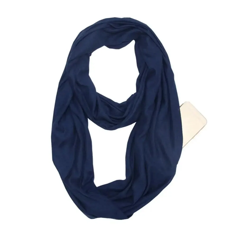 Bib Men Women Shawl Wraps Neck Warmer Circle Loop Scarves Hidden Zip Pocket Infinity Scarf Scarves
