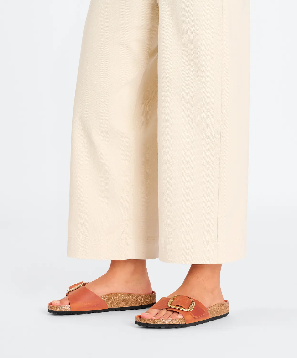 Birkenstock Madrid Big Buckle Oiled Leather Burnt Orange Sandals