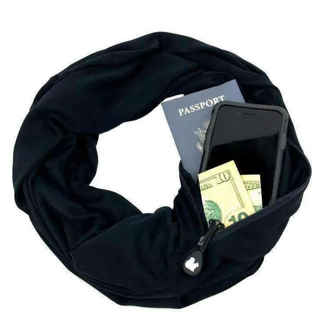 Bishop!'s Soft Zipper Pocket Infinity Scarf
