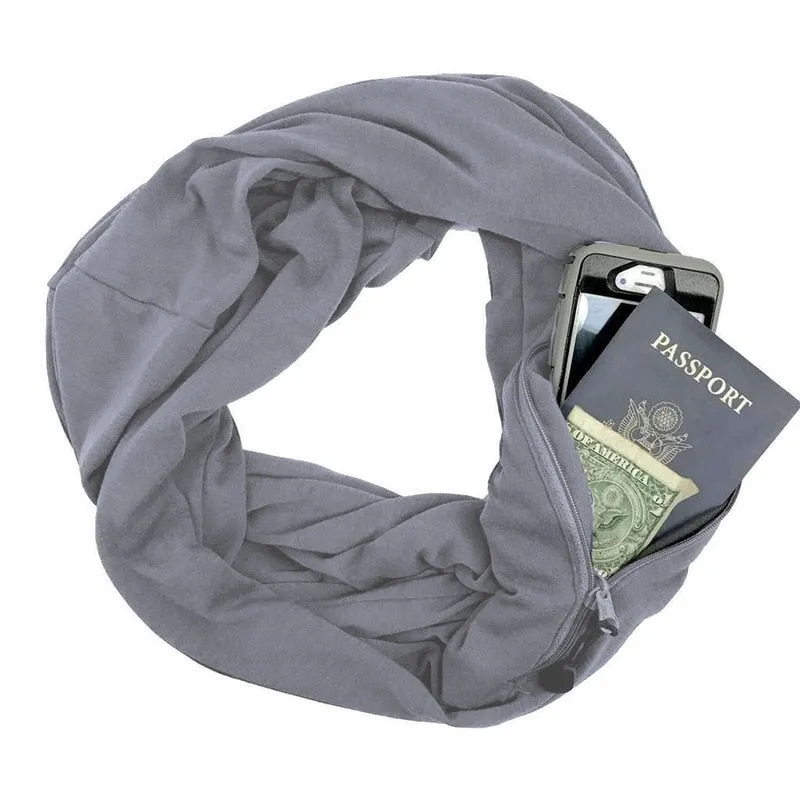 Bishop!'s Soft Zipper Pocket Infinity Scarf